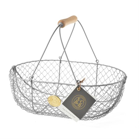 Harvester basket galvanised steel S Conran - Large, grey