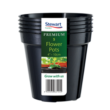 Plastkruka 6', svart, 3pack