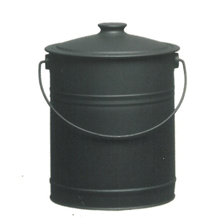 Ashtray with lid black, dia 26 x h30.5 cm