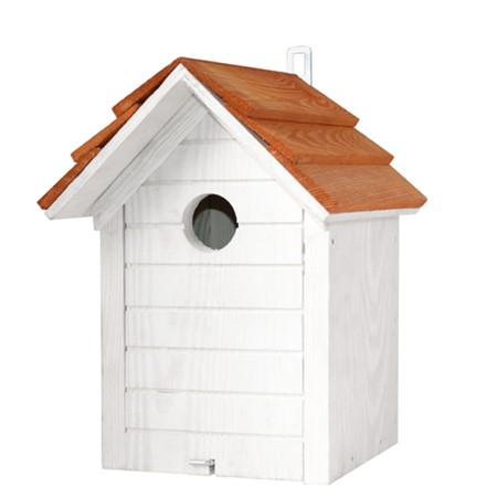 Nest Box,starling, white with orange roof (35 mm) - Naturemind