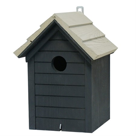 Nest box, hole 32 mm, anthracite with steel grey roof