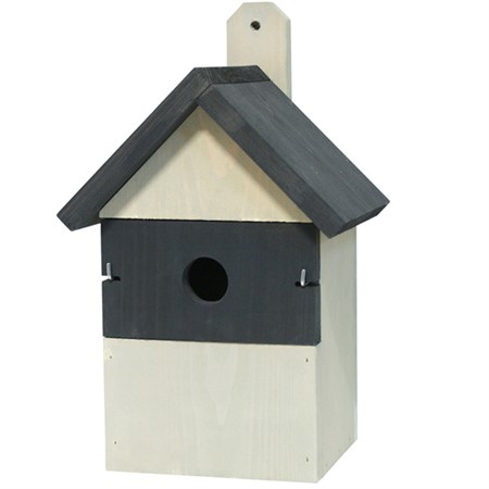 Nest box, hole 28 or 35 mm, steel grey with anthracite roof/front
