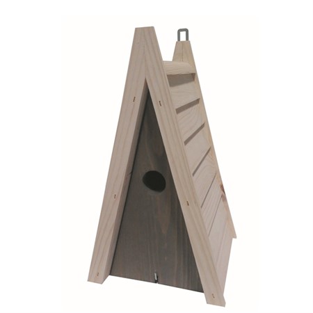 Nest box Triangle 32 mm, grey with white roof - Naturemind