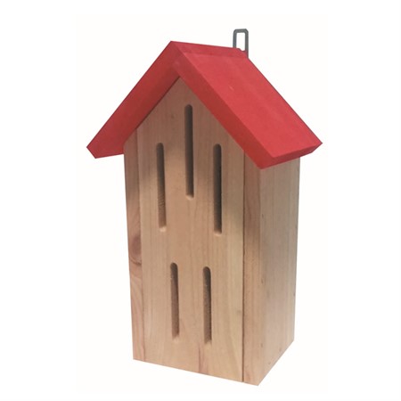 Butterfly house pine with red roof 19x15x32/34 cm - Naturemind