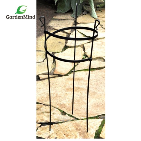 Flower support circle black, h75xdia30 cm - GardenMind