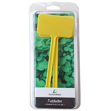 T-label angled 19 cm, yellow 3 pcs