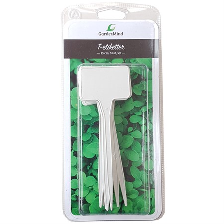 T-label straight 15 cm, white 10 pcs