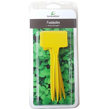 T-label straight 15 cm, yellow 10 pcs