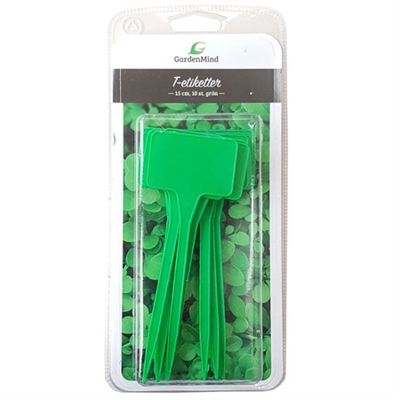 T-label straight 15 cm, green 10 pcs