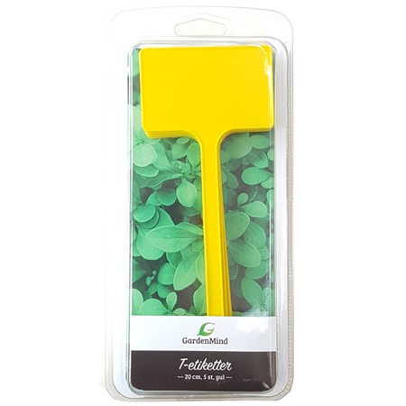T-label straight 20 cm, yellow 5 pcs