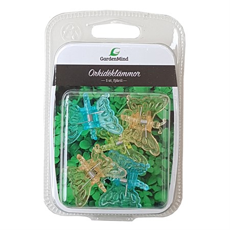 Orchid Clip Butterfly, Neon Mix, 5 pcs