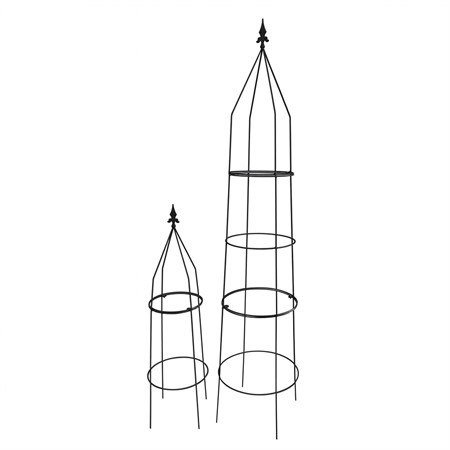 Obelisk trellis, 2 sets, for assembly, black 115/195 cm