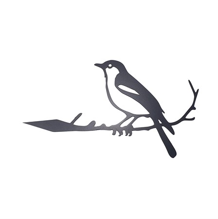 Larger bird on branch, black, 20*11 cm