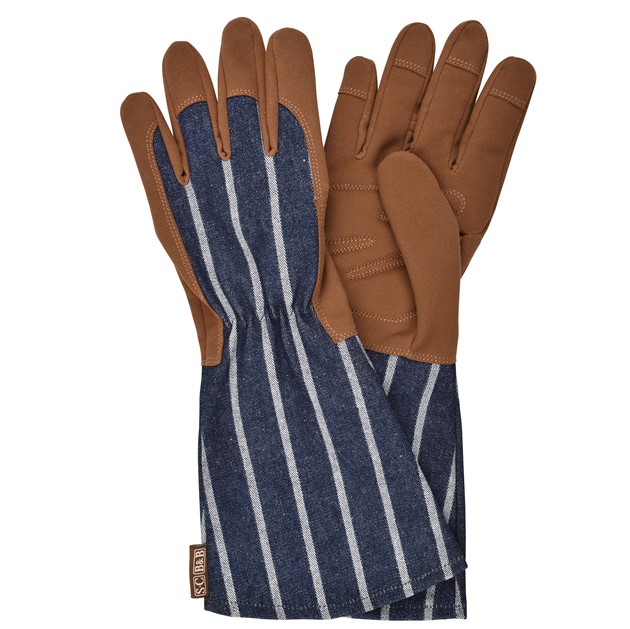 Handske S Conran, typ ros,brun m blårandigt