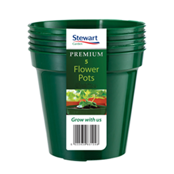 Plastkruka 5', mörkgrön,5 pack