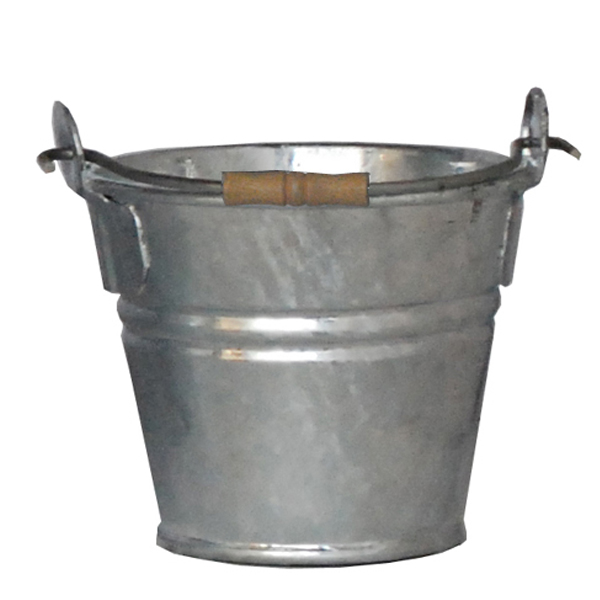 Hink  Zink m trä-htag Dia. 22 cm, 4,5L