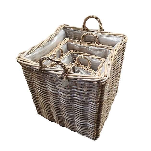 Set medium Rotting korg, Fyrkantig, 4 storlekar